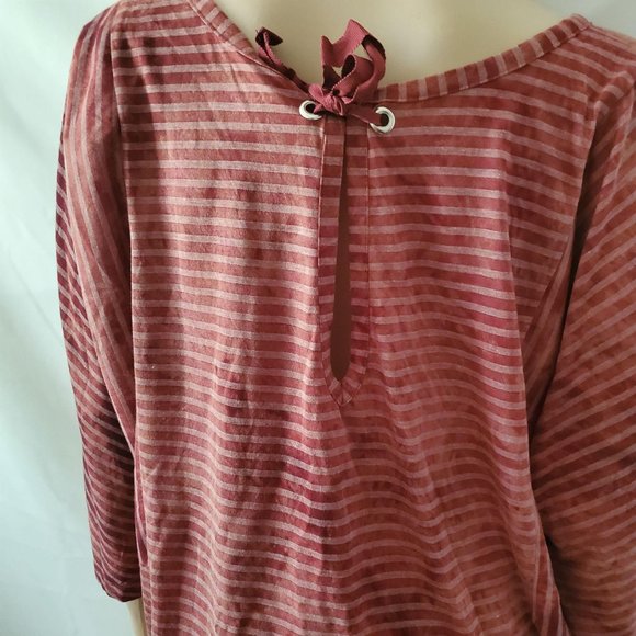 Lane Bryant Vintage Rose Tie-Back Stripe Dolman-Sleeve Blouse Plus Size 18/20 - Picture 16 of 16